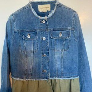 Anthropologie / Pilcro and The Letterpress Demin Flounce Ruffle Jacket - Size S